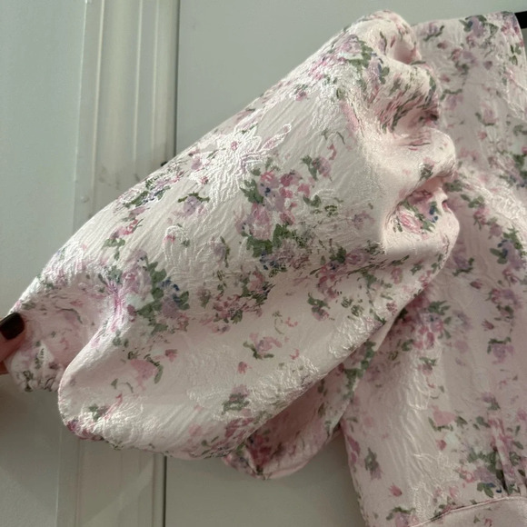 NWT Tuckernuck HYACINTH HOUSE Pink Jacquard Empire Ella Mini Dress Medium - Picture 7 of 9